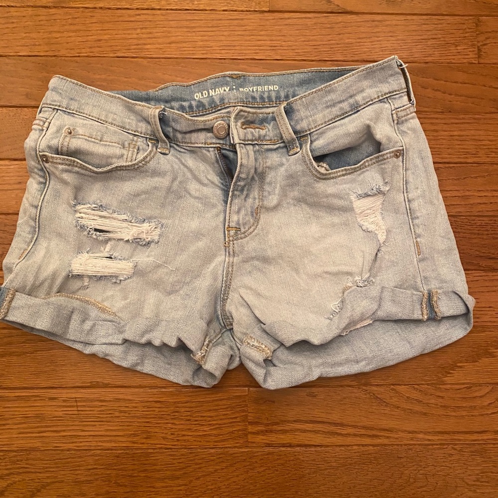 Old Navy Distressed Light Wash Denim Shorts